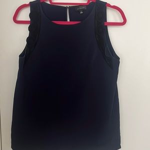 The Limited navy lace trim sleeveless blouse